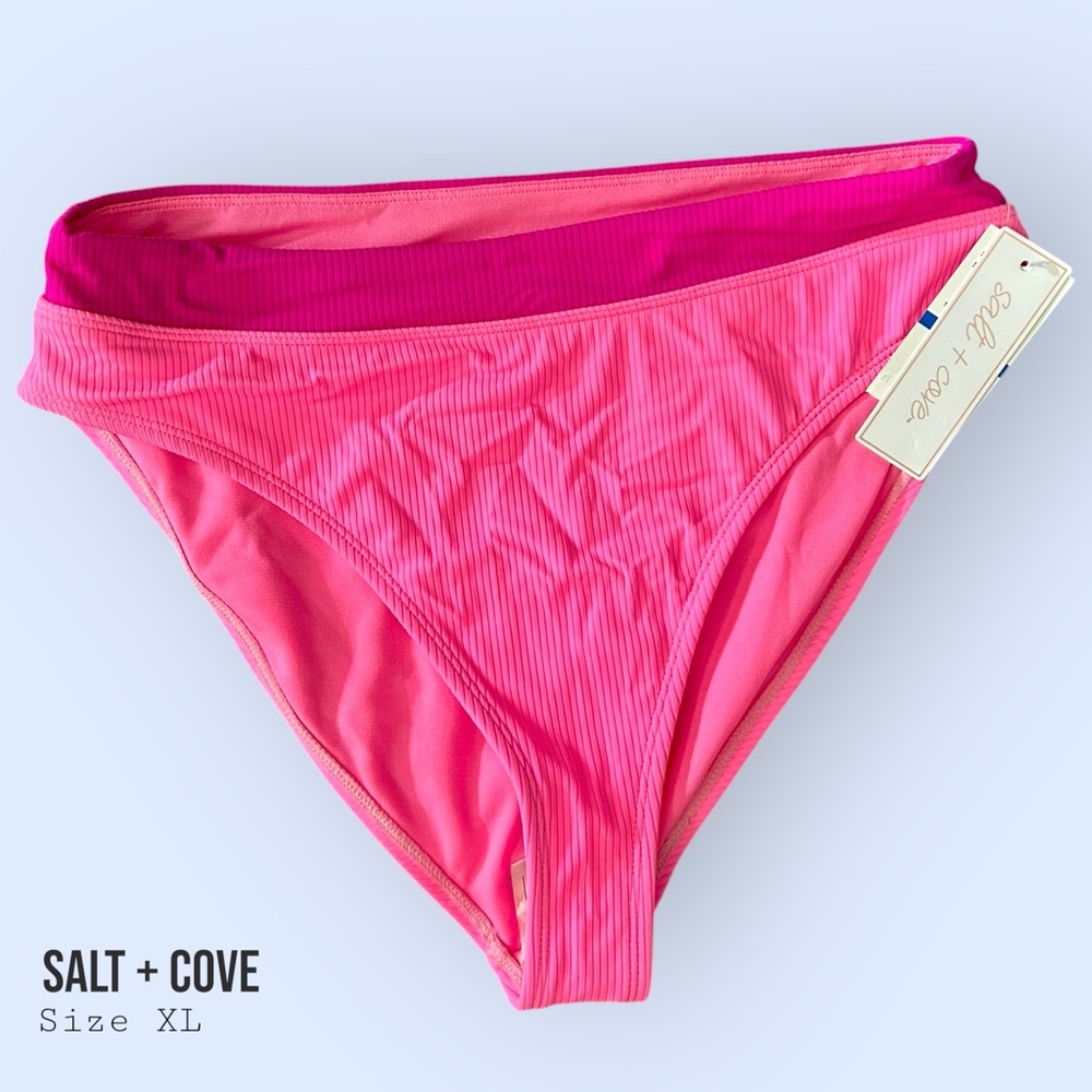 Ribbed Bikini Bottom – Pink – Size XL – NWT